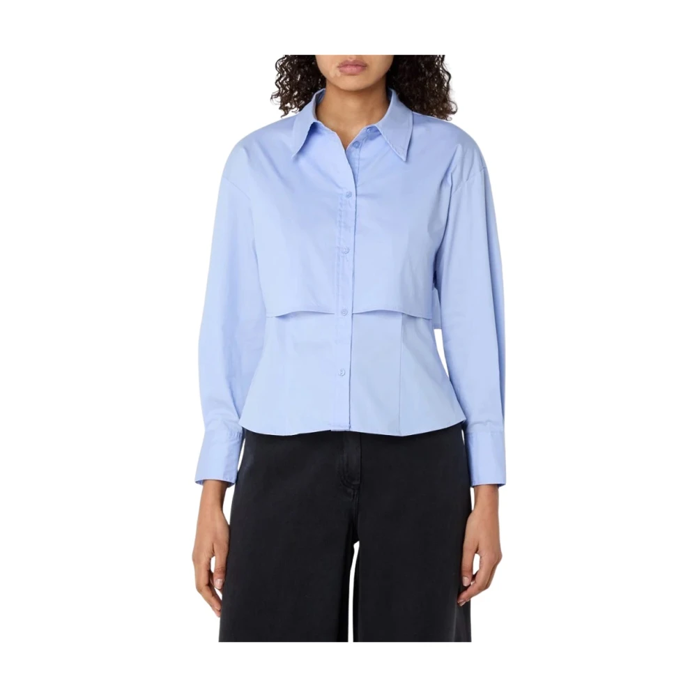 Co'Couture Katoenen Gelaagd Overhemd Blue Dames