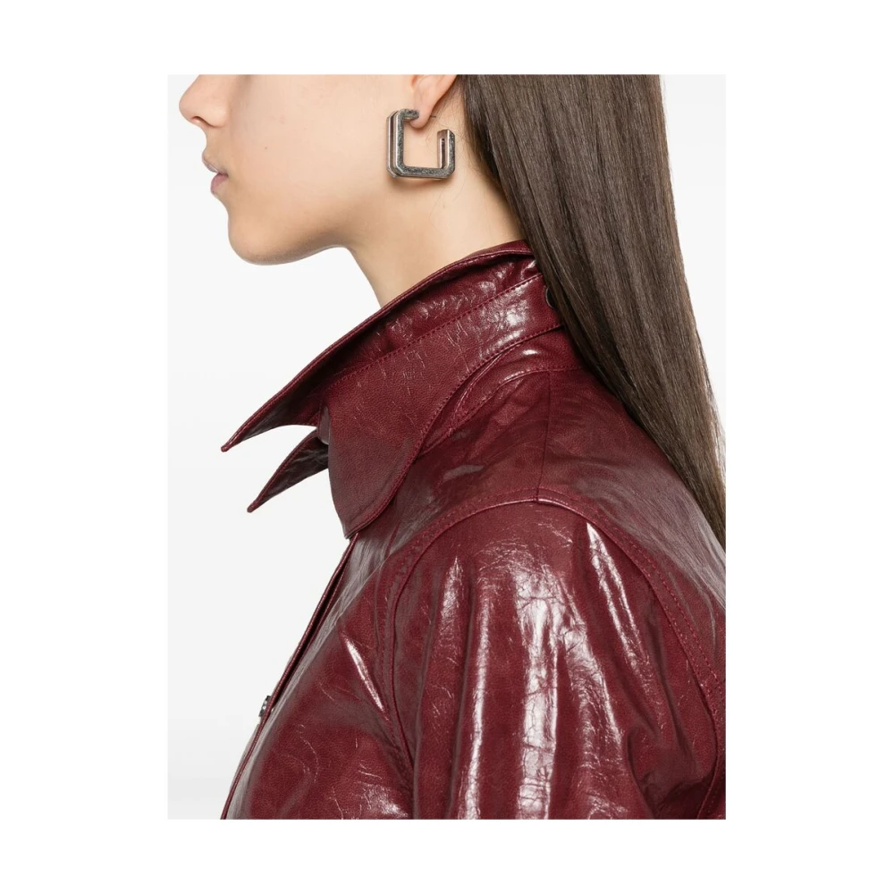 BAUM UND PFERDGARTEN Rood leren bovenkleding met meerdere zakken Red Dames