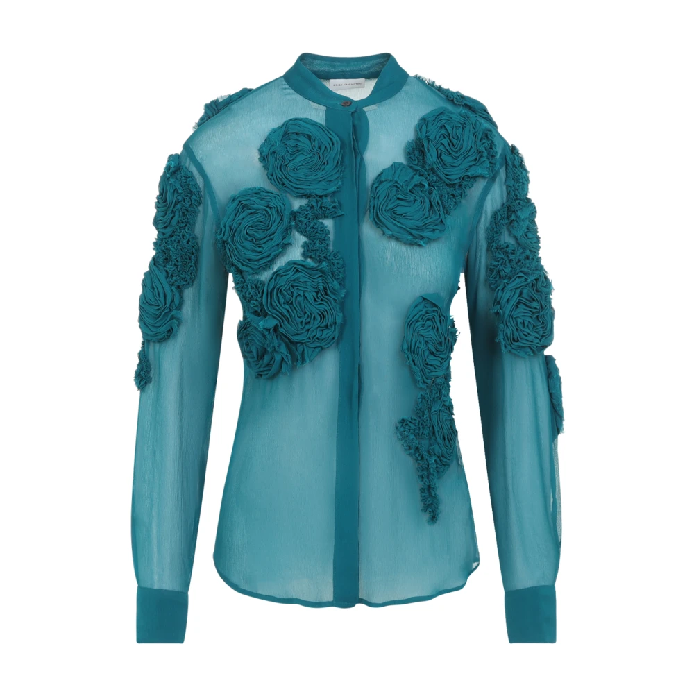 Dries Van Noten Women's Blue Chowsa Blouse - Shirts - Xs - Blouses & Shirts
