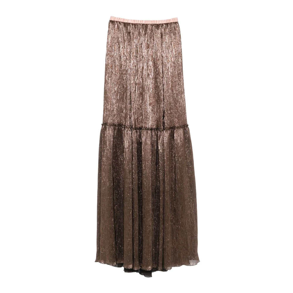 Forte Forte Women's Brown Lamé Froissé Maxi Skirt - Maxi Skirts - S - Skirts