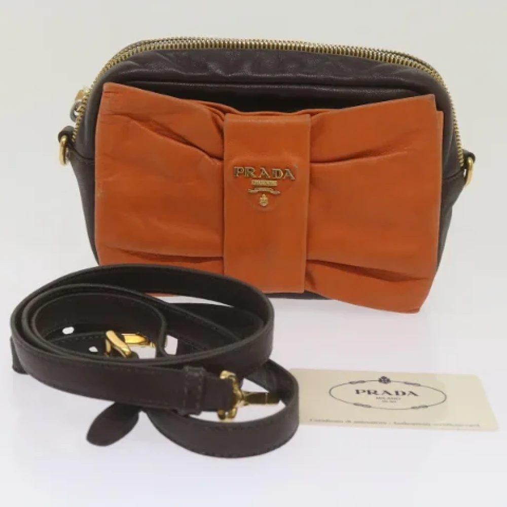 Prada Vintage Pre-owned Leather prada-bags Orange Dames