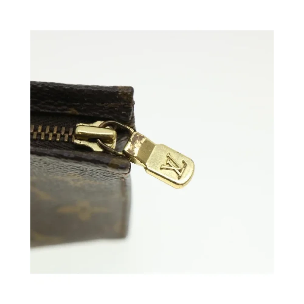 Louis Vuitton Vintage Tweedehands Svart Lerret Handtas Brown Dames