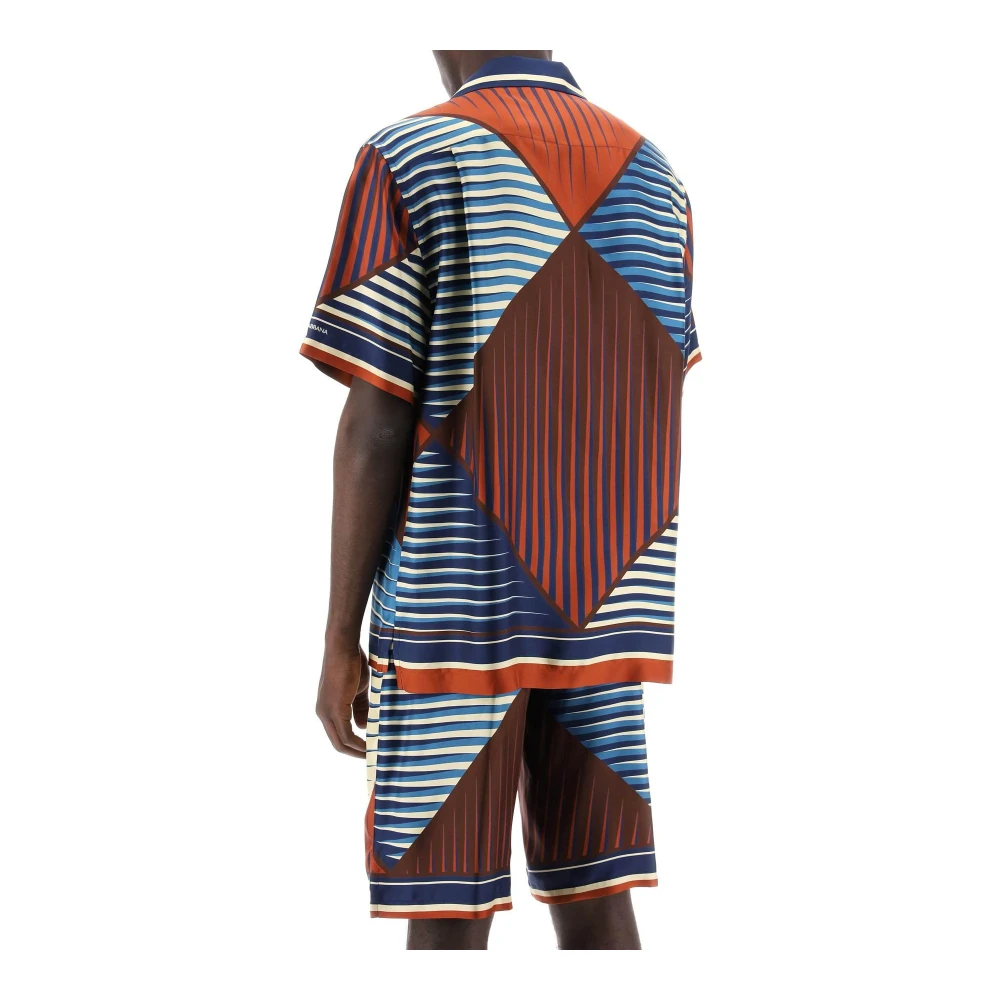 Dolce & Gabbana Geometrisch Patroon Bowling Shirt Multicolor Heren