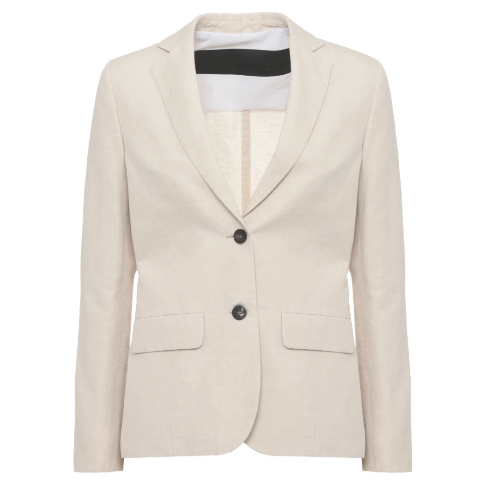 Rrd White Blazers, Female, S, Linen And Cotton Blazer