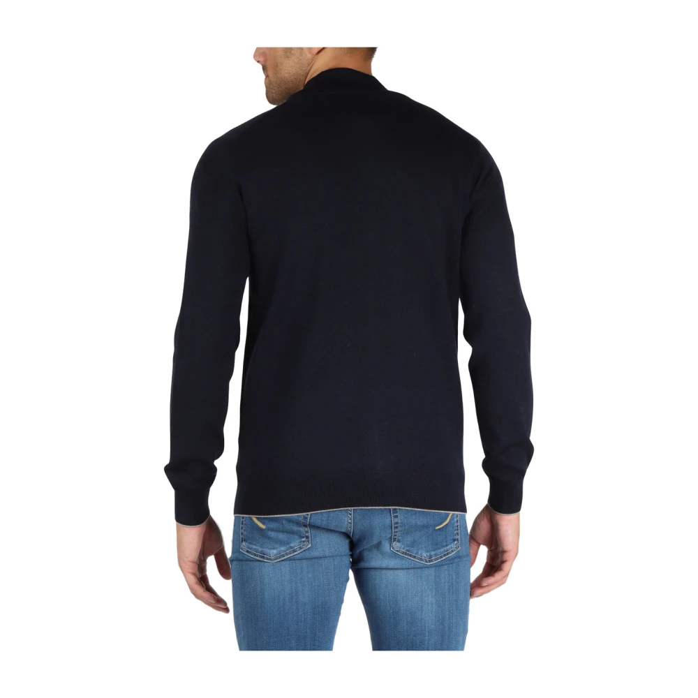 aeronautica militare Wollen Cardigan met Rits Blue Heren
