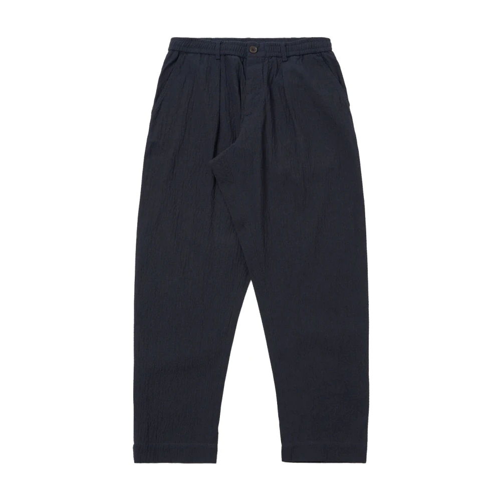 Universal Works Men's Blue Straight Trousers, W34, Ospina Cotton Oxford Pant
