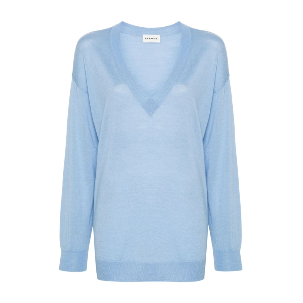 P.a.r.o.s.h. Blauw Stof Top Shirt Blue Dames