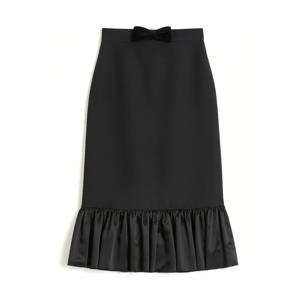 Valentino Garavani Women's Black Crepe Couture Skirt