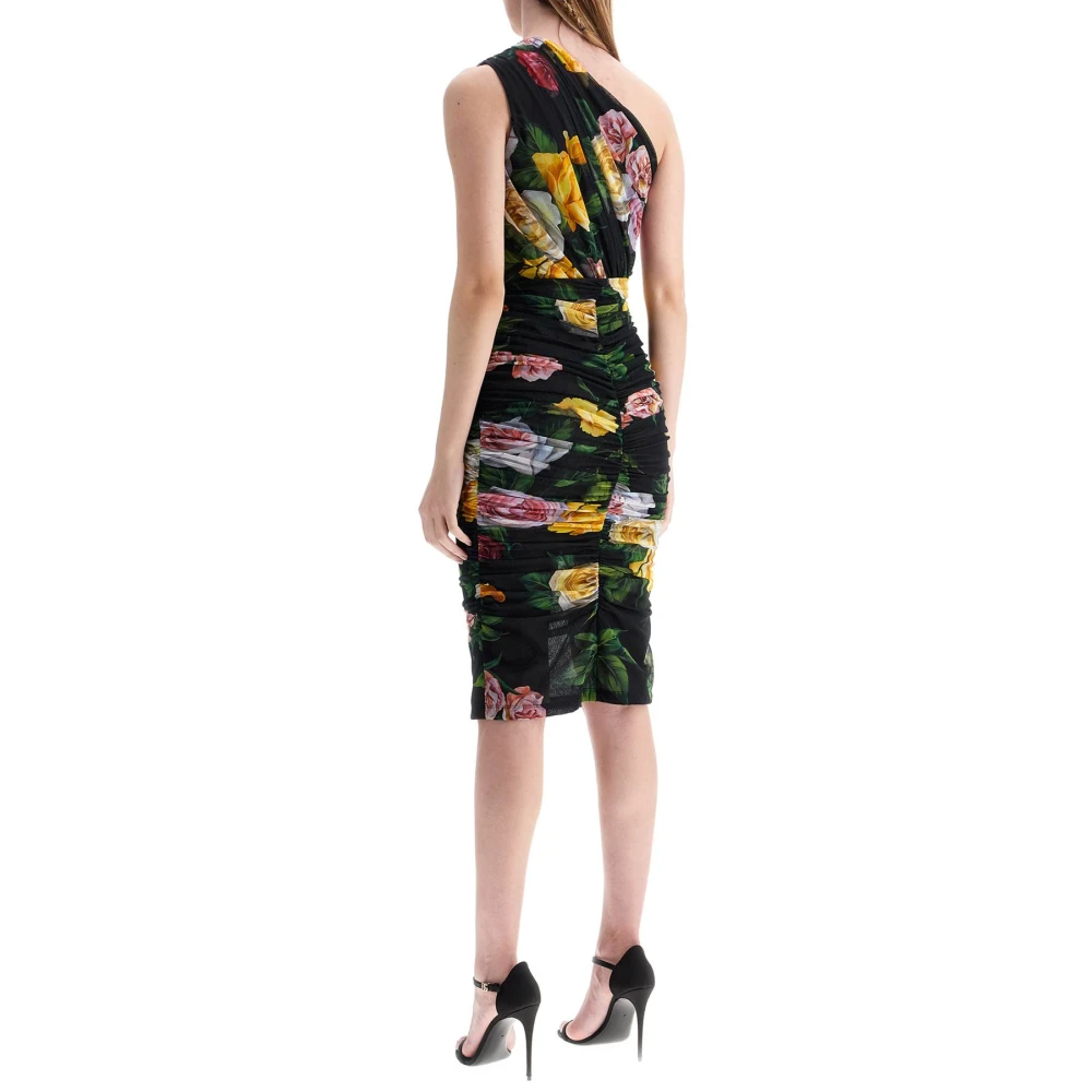 Dolce & Gabbana Bloemenpatroon Off-Shoulder Cocktailjurk Multicolor Dames