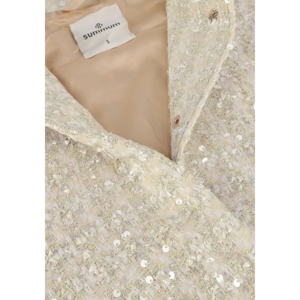 Summum Woman Beige Tweed Sequins Jas Glamour Beige Dames