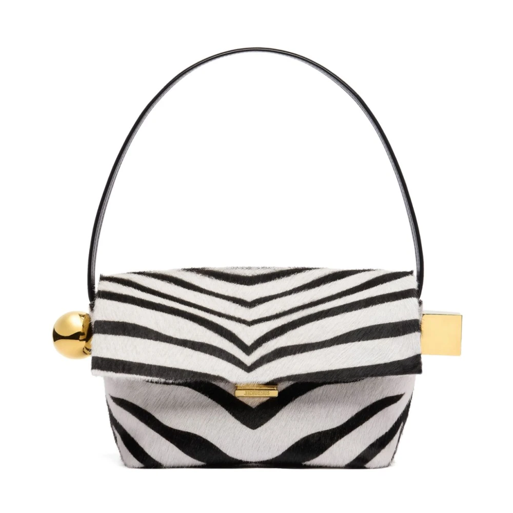 Jacquemus Zebra Print Pony Hair Tas Black Dames