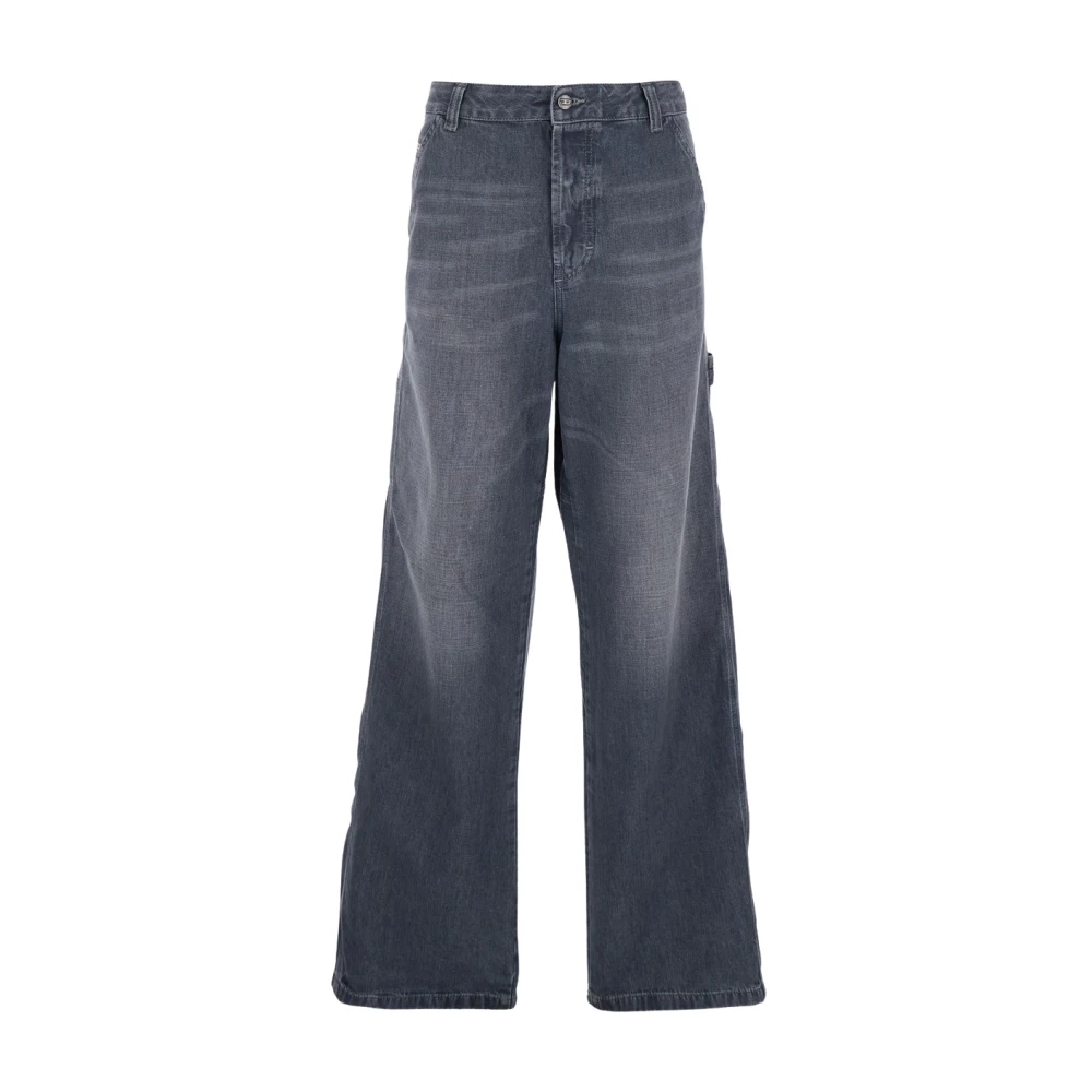 Diesel Mannelijk Grijs Jeans Heren, W34, Katoen, Relaxed Jeans D-Livery