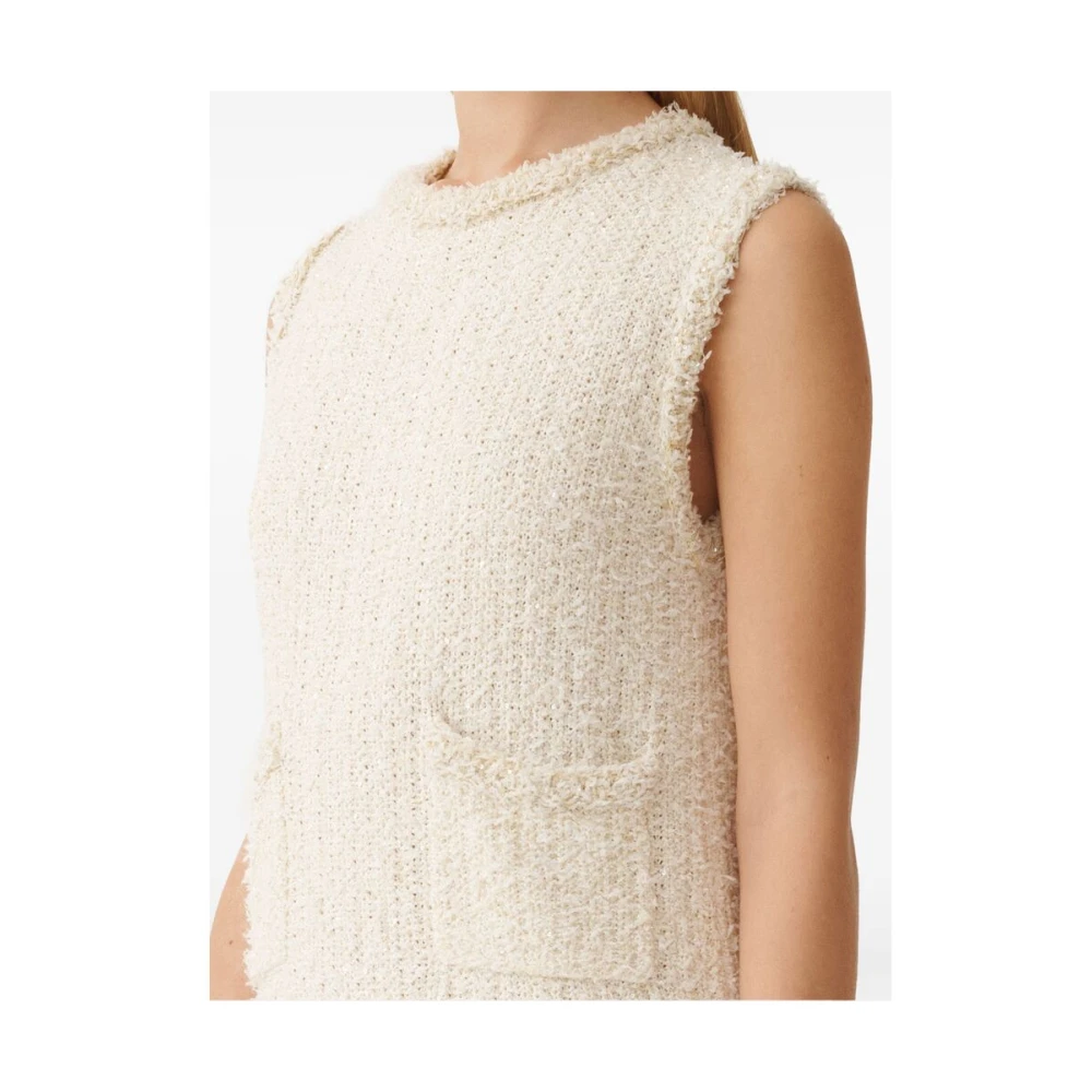Fabiana Filippi Witte Mouwloze Jurk met Zakken White Dames