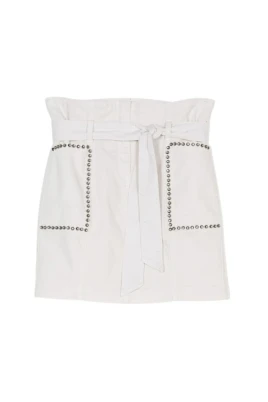 Studded Denim Högmidjig Kjol