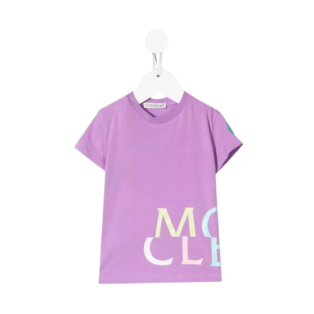 Moncler Barn Lila Logotyp T-shirt Pink, Flicka