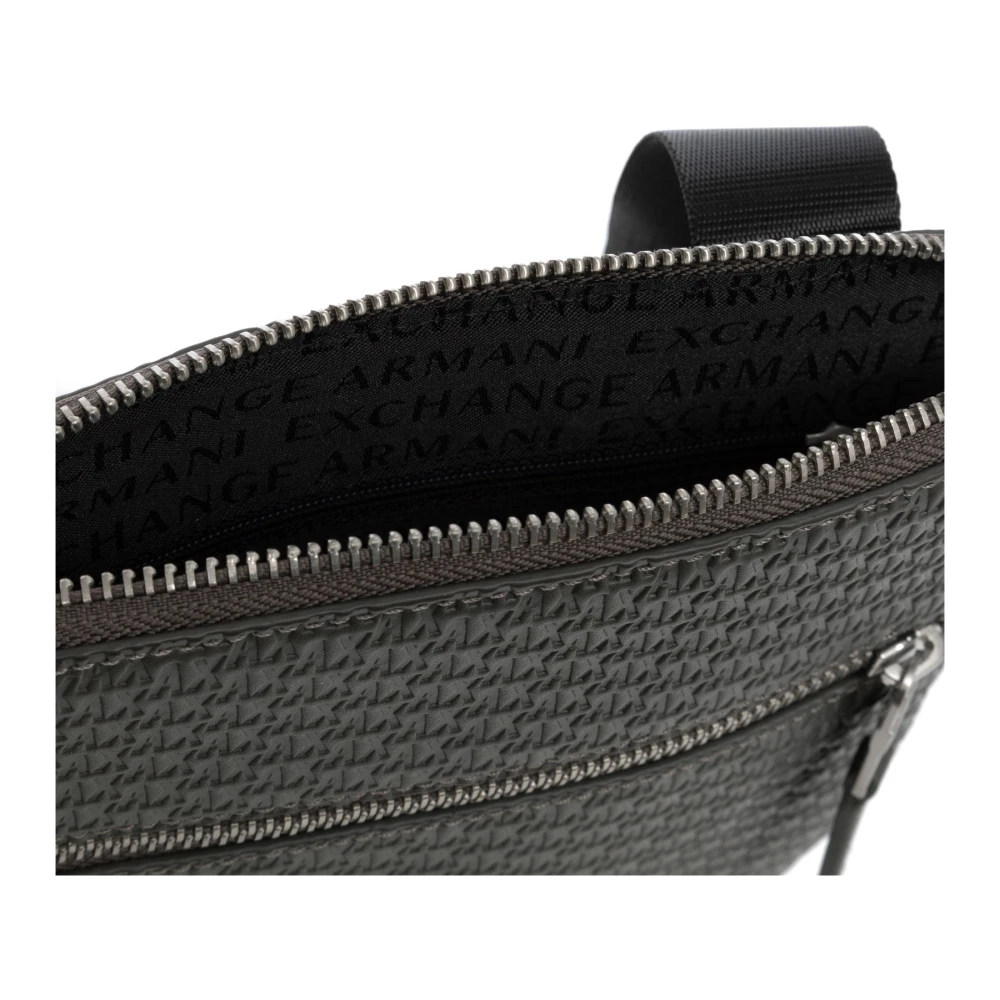 Armani Exchange Logobodie Crossbody tas met verstelbare schouderband Gray Heren