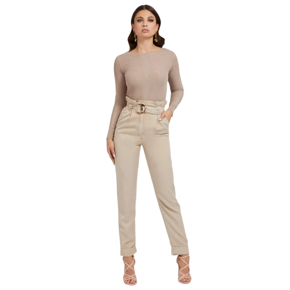 Guess Stijlvolle Broeken voor Mannen en Vrouwen Beige Dames