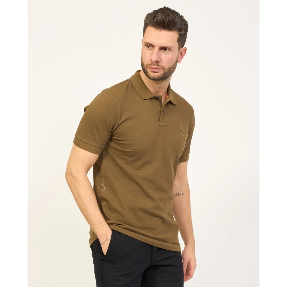 Boss Bruine Polo Passenger Korte Mouw Shirt Brown Heren
