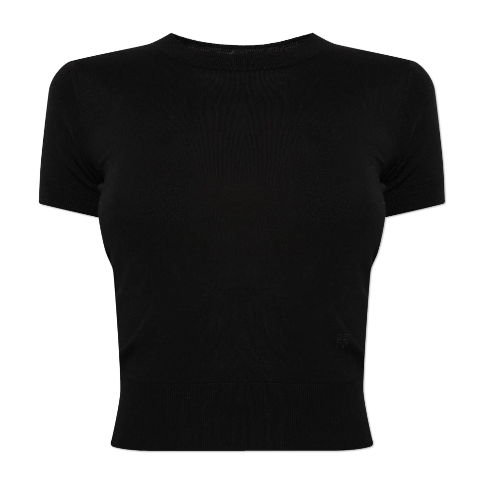 Dsquared2 - Jersey De Lana Con Logo Bordado - Knitwear - Mujer - Negro - S