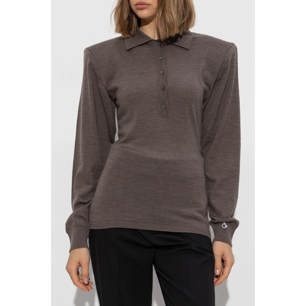 Stella Mccartney Trui met afneembare schouderkussens Brown Dames