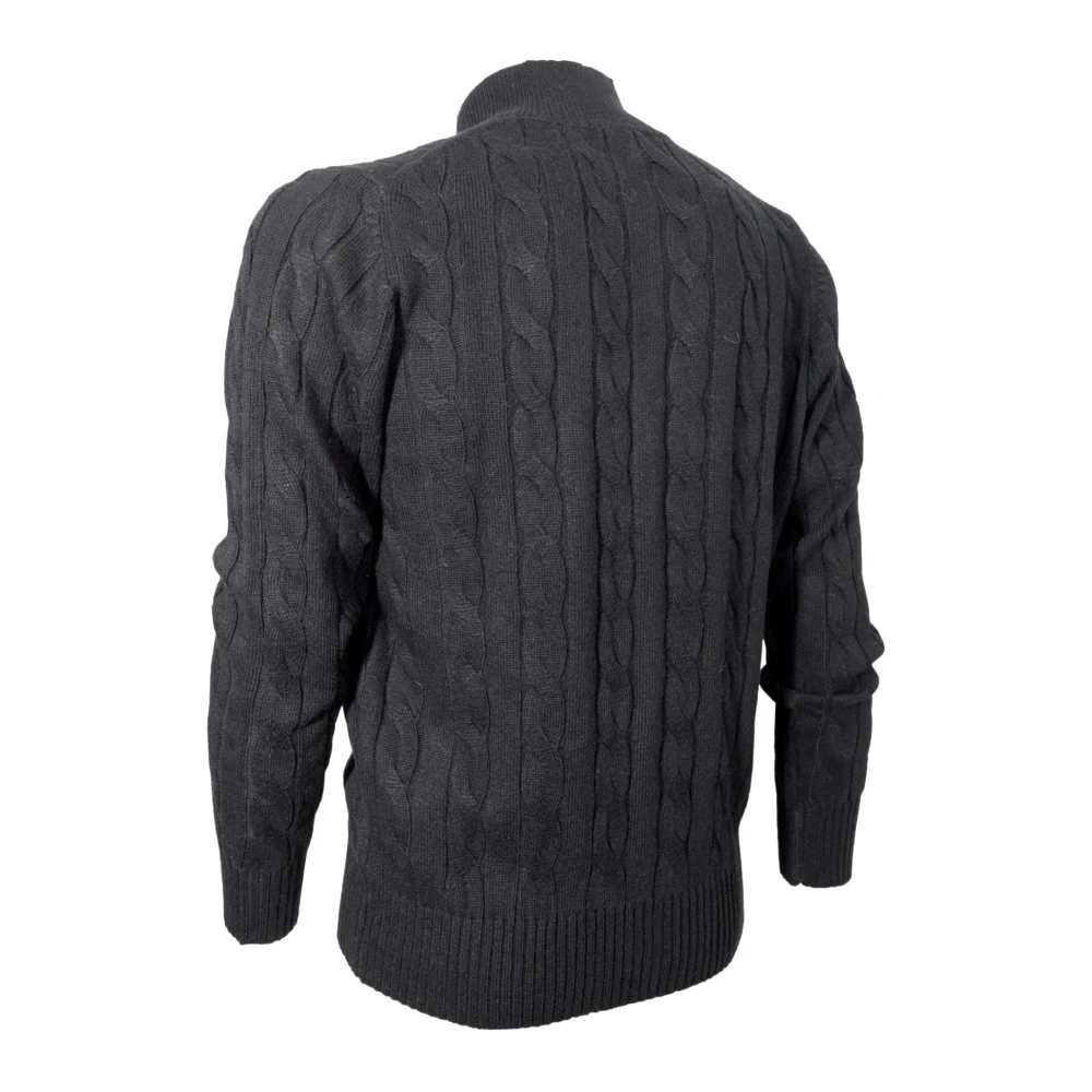 Cashmere Company Zwarte Cashmere en Wol Vest Black Heren