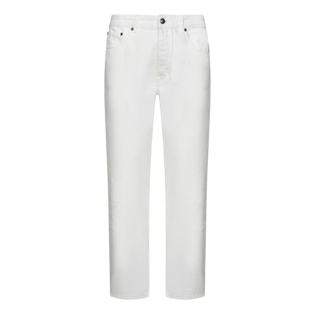 Palm Angels Men's White Straight Jeans - Straight Fit Jeans - W34 - Jeans