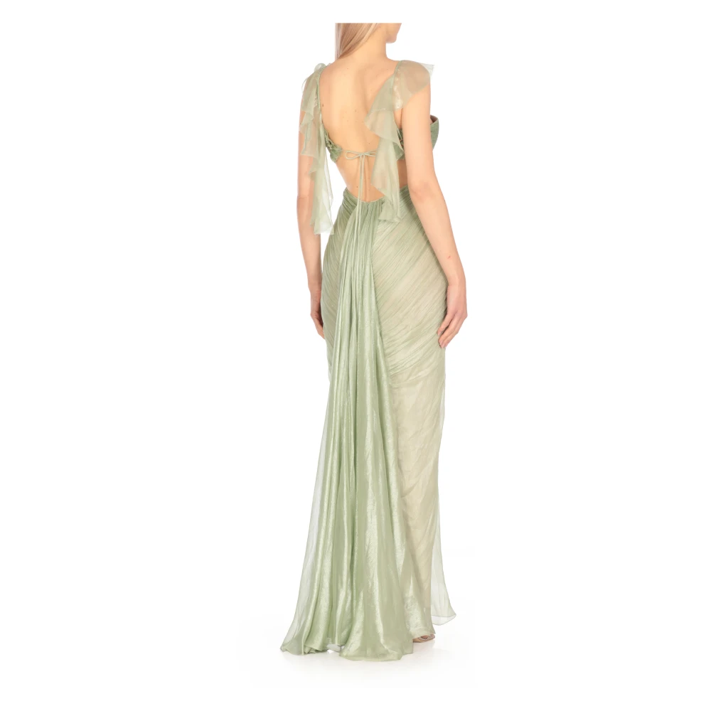 Maria Lucia Hohan Groene Zijden Jurk met Ruches Green Dames