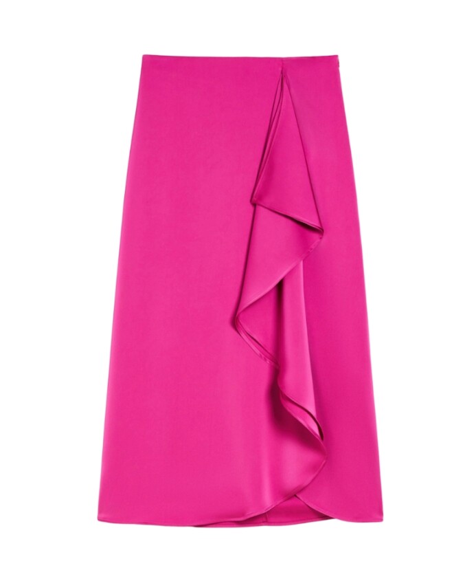 jupe-en-satin-a-volants-fuchsia