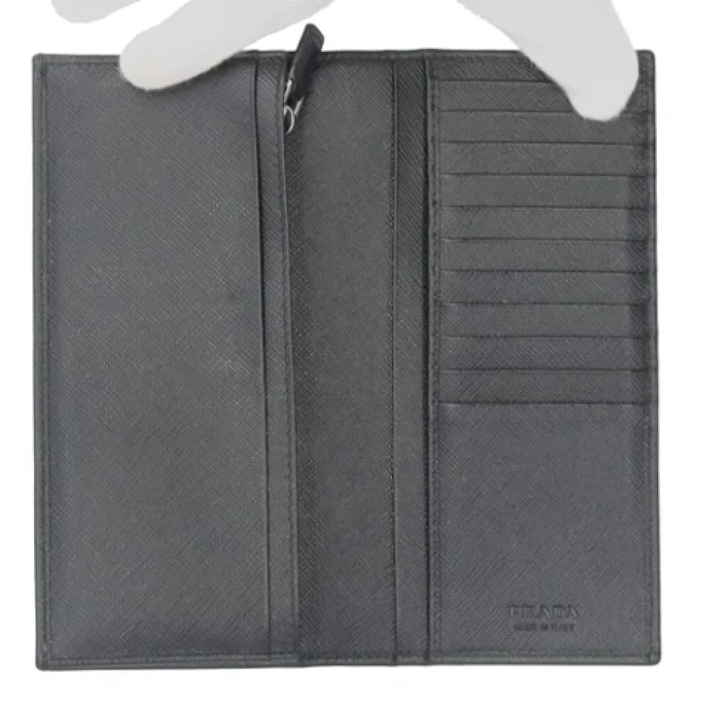 Prada Vintage Pre-owned Leather wallets Black Heren