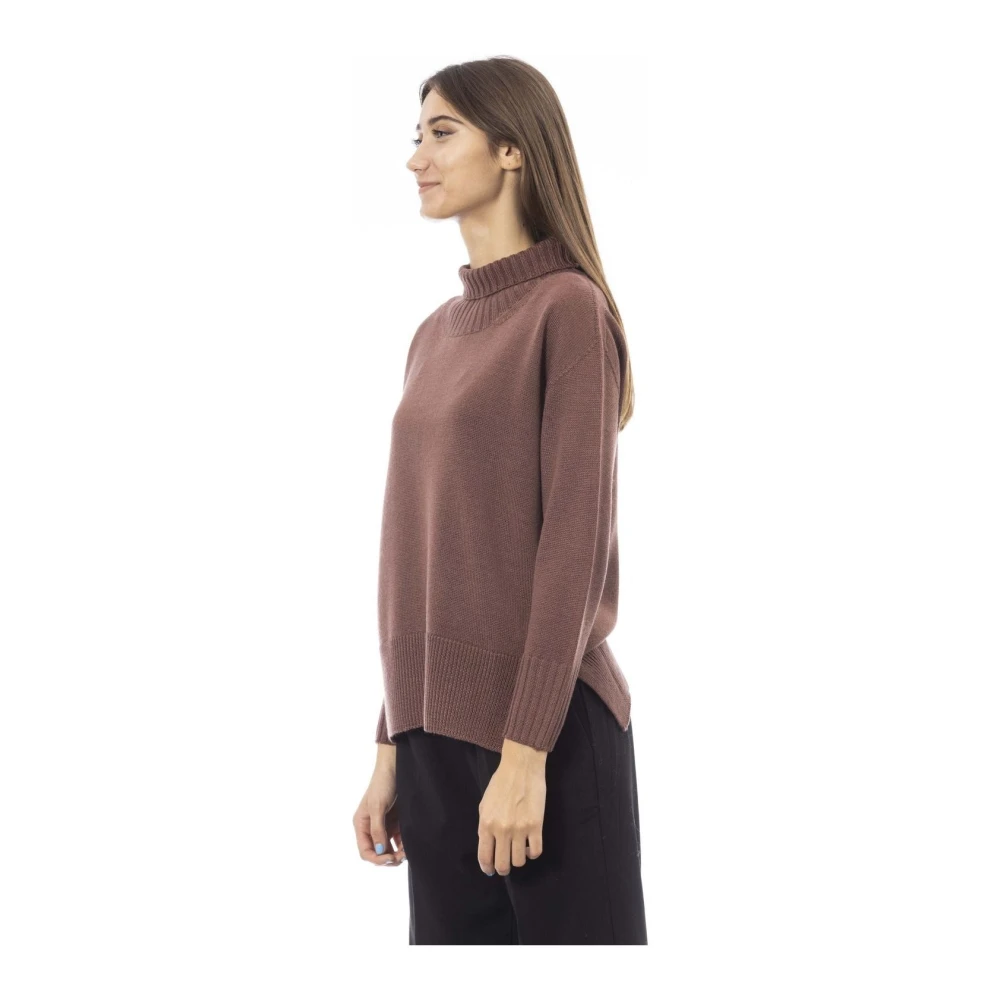 Alpha Studio Tijdloze Turtleneck Sweater Brown Dames