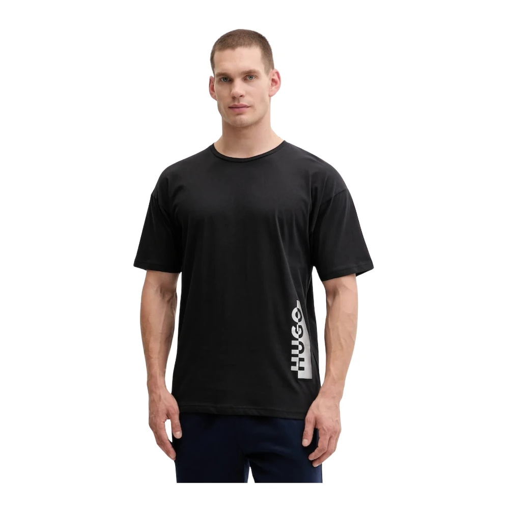 Hugo Svart Tshirt Mc Coton Logo