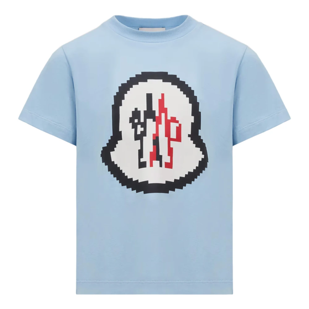 Moncler Barn Pixel Logo T-shirts Klarblå Blue, Pojke