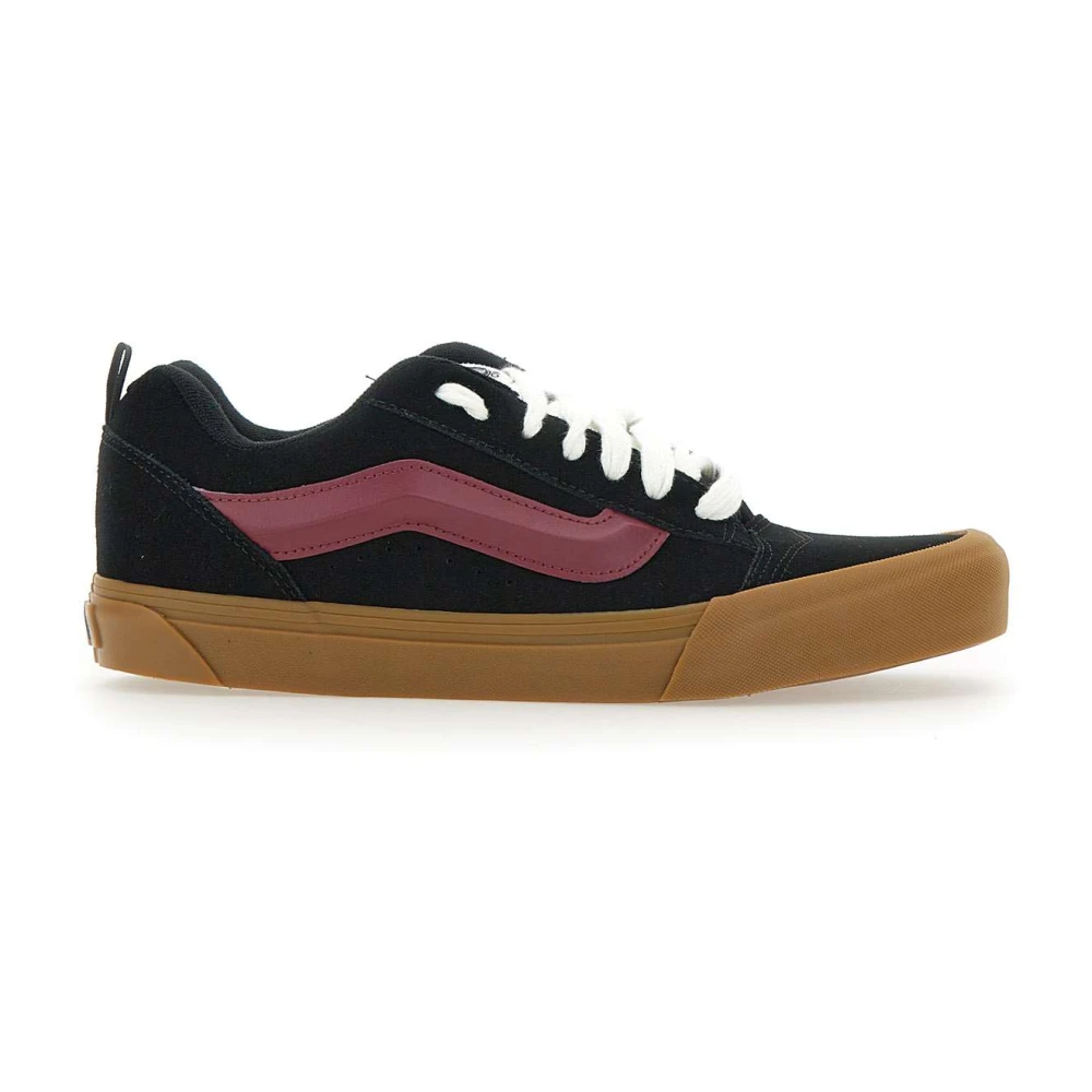 Vans Mens Black Sneakers,, Suede Trainers With Purple Inserts Size 8 Uk