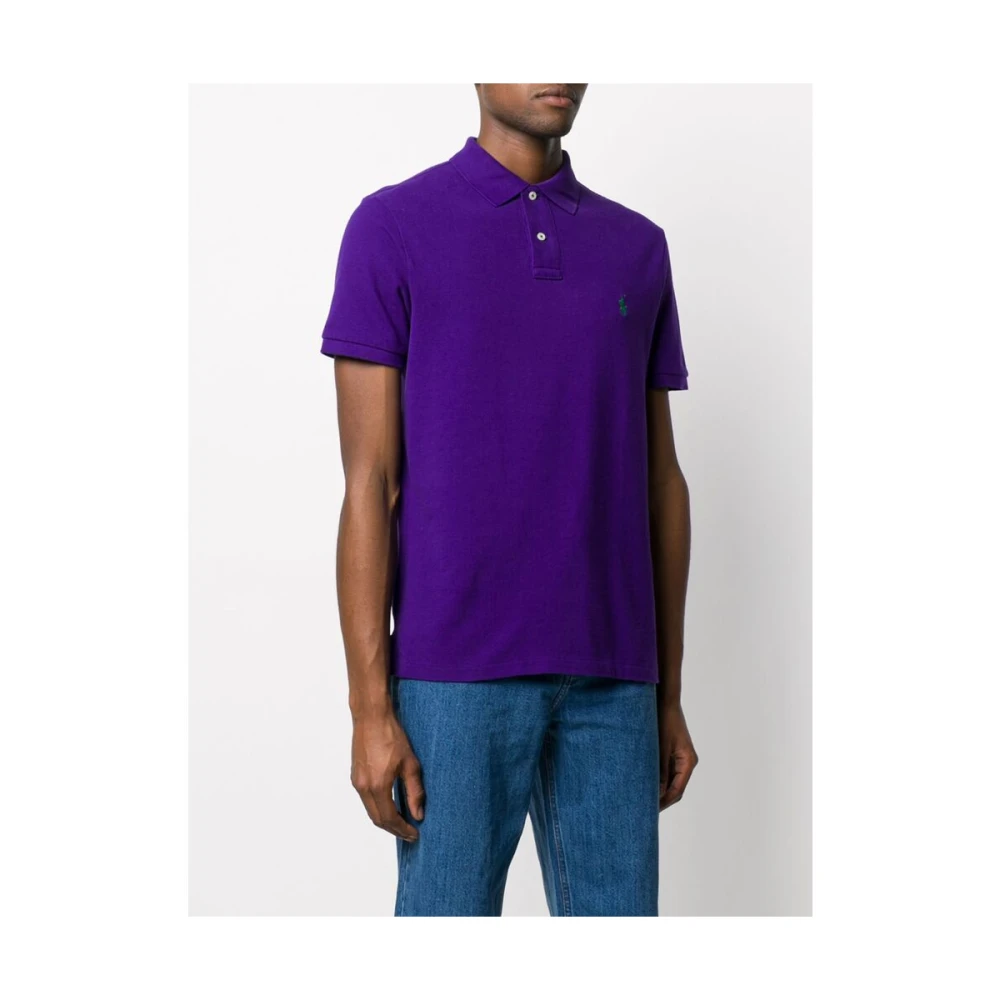 Ralph Lauren Polo shirt met korte mouwen en geborduurd logo Purple Heren