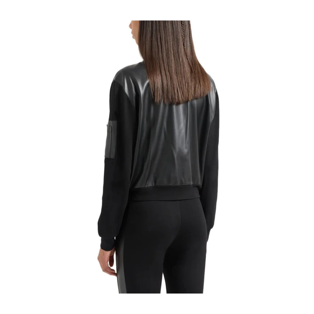 Emporio Armani EA7 Zwarte Bomberjack met Rits Black Dames