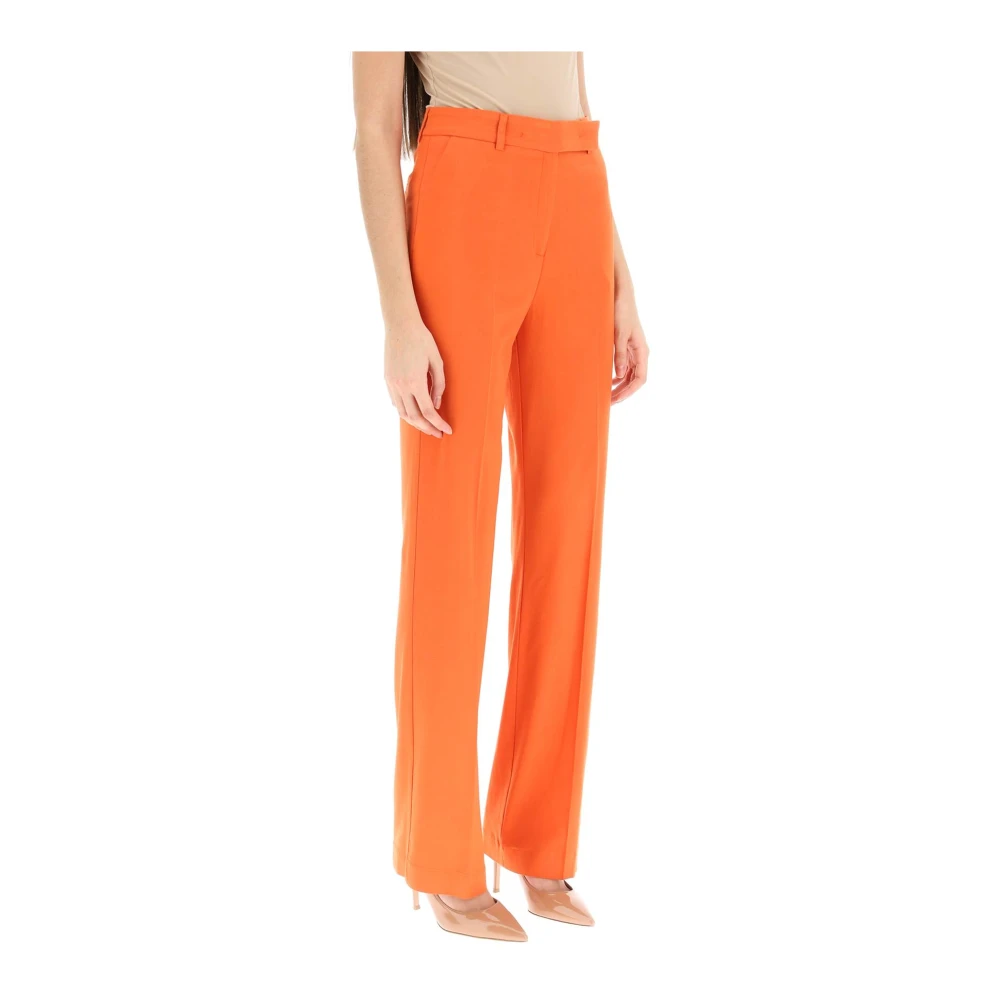 Hebe Studio Hoge Taille Canvas Broek Orange Dames