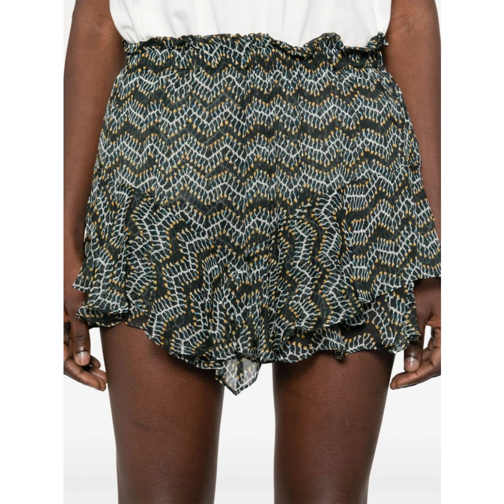 Isabel Marant Étoile Zwarte Gerimpelde Gelaagde Shorts Black Dames