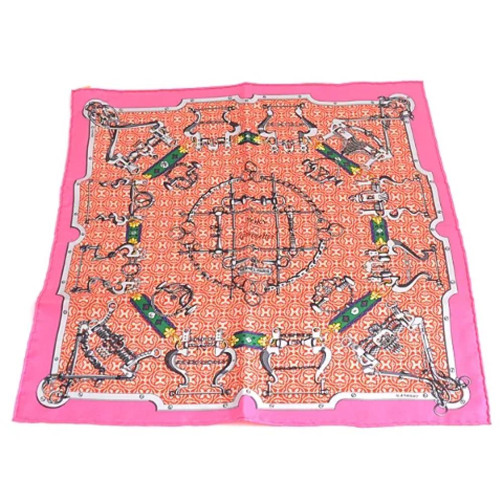 Hermès Vintage Pre-owned Canvas scarves Pink Dames