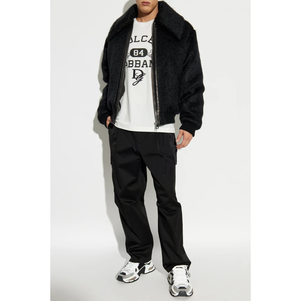 Dolce & Gabbana Jas met mohairafwerking Black Heren