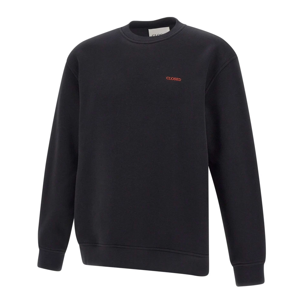 Closed Zwarte Katoenen Sweatshirt met Multicolor Logo Black Heren