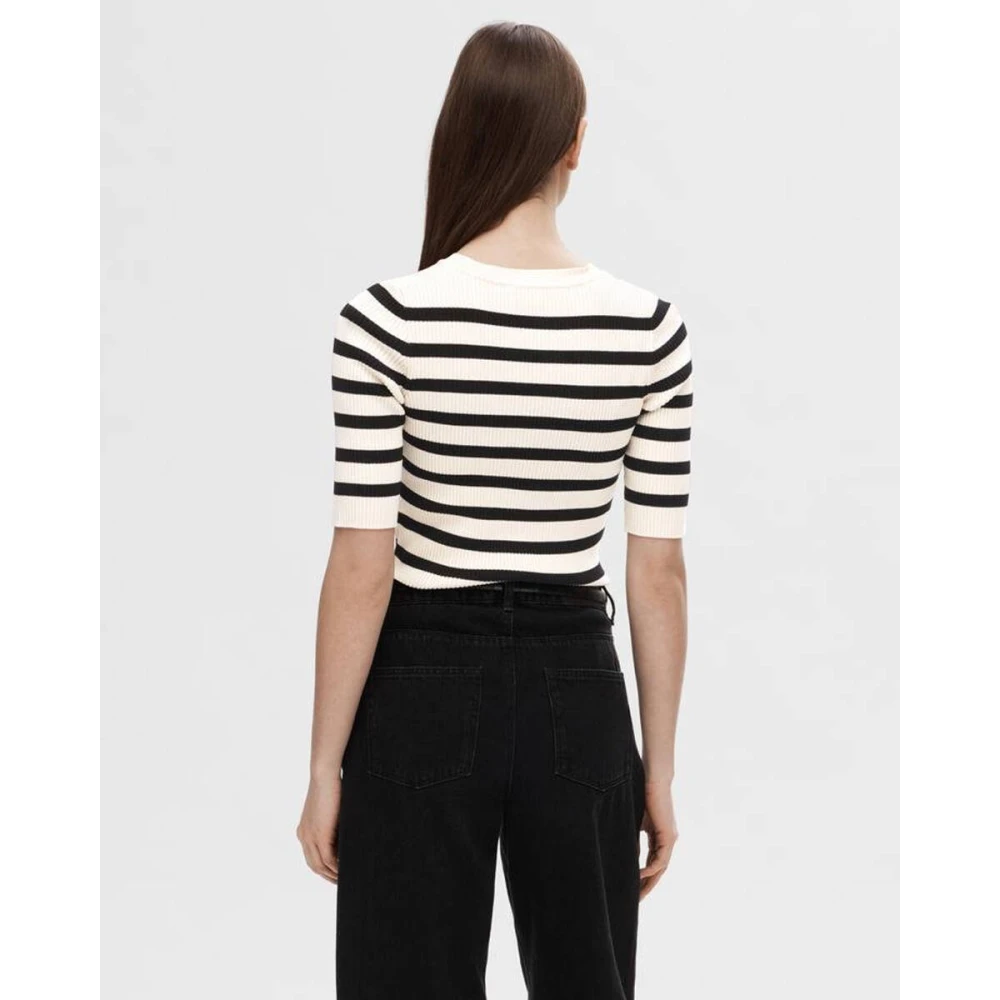 Selected Femme Gebreide trui met korte mouwen Multicolor Dames