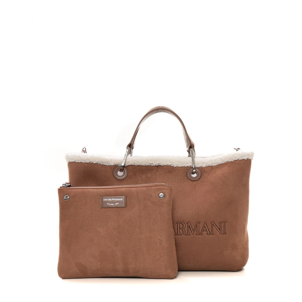 Emporio Armani Stijlvolle Shopper met Afneembare Clutch Brown Dames