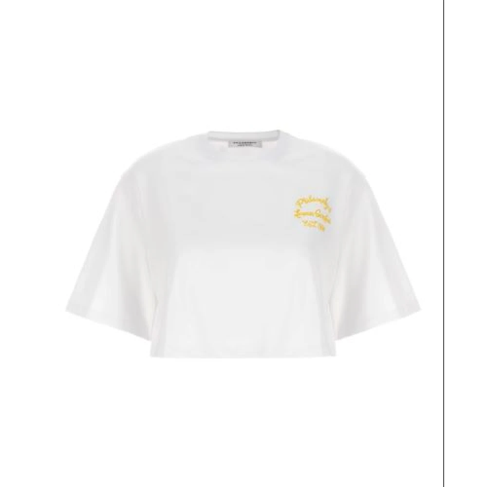 Philosophy di Lorenzo Serafini Gele Logo Cropped T-shirt White Dames