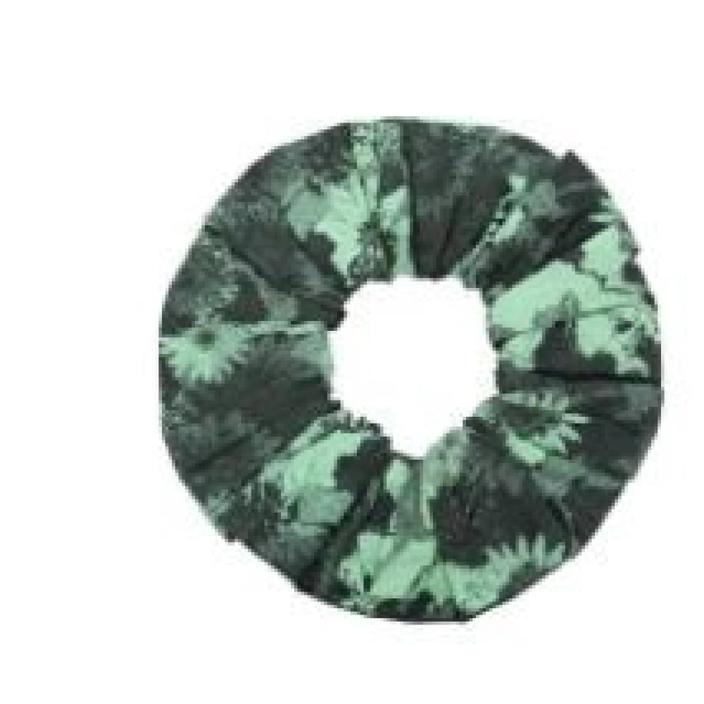 Ganni Gedrukte katoenen scrunchie in Peapod Multicolor Dames