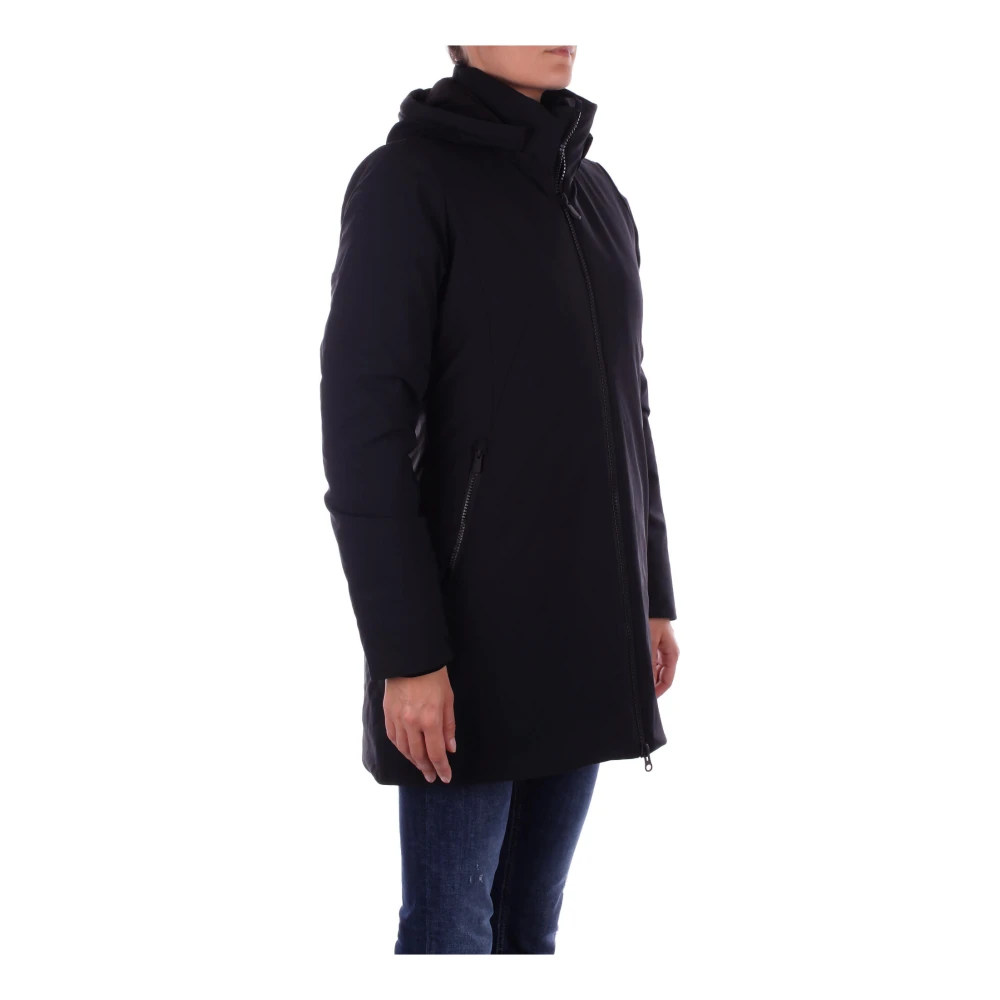 Save The Duck Zwarte Hoodie met Voorlogo Black Dames