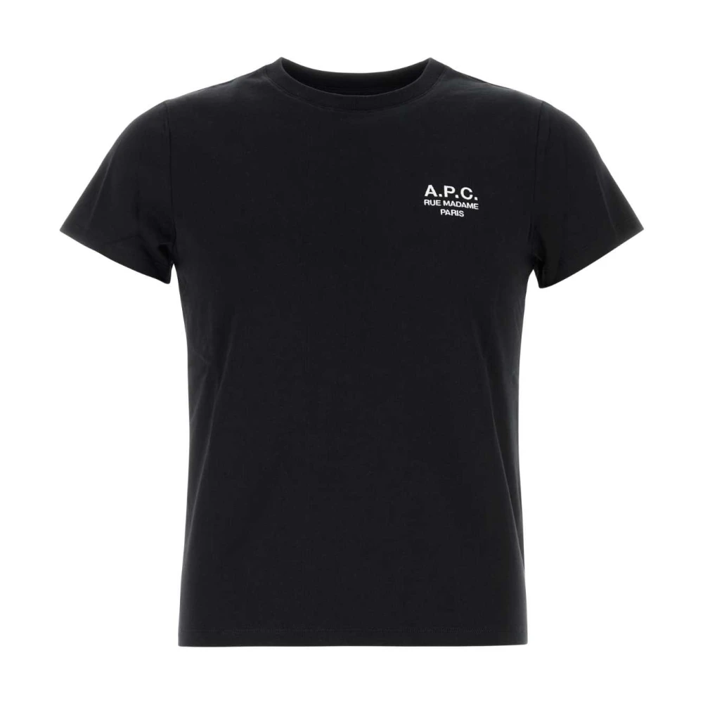 A.p.c. Women's Black Cotton T-Shirt - T-Shirts - Xs - Tops