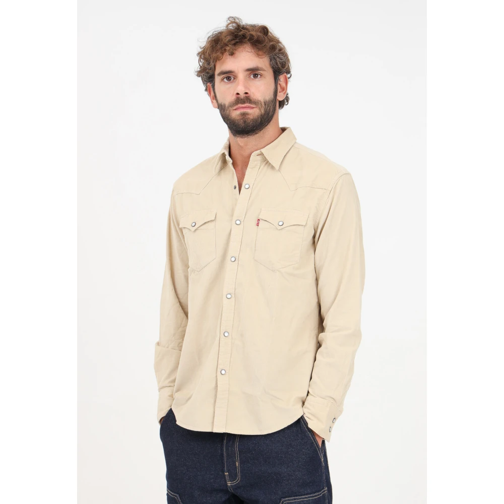 Levi's Beige Western Barstow Overhemd met Lange Mouwen Beige Heren