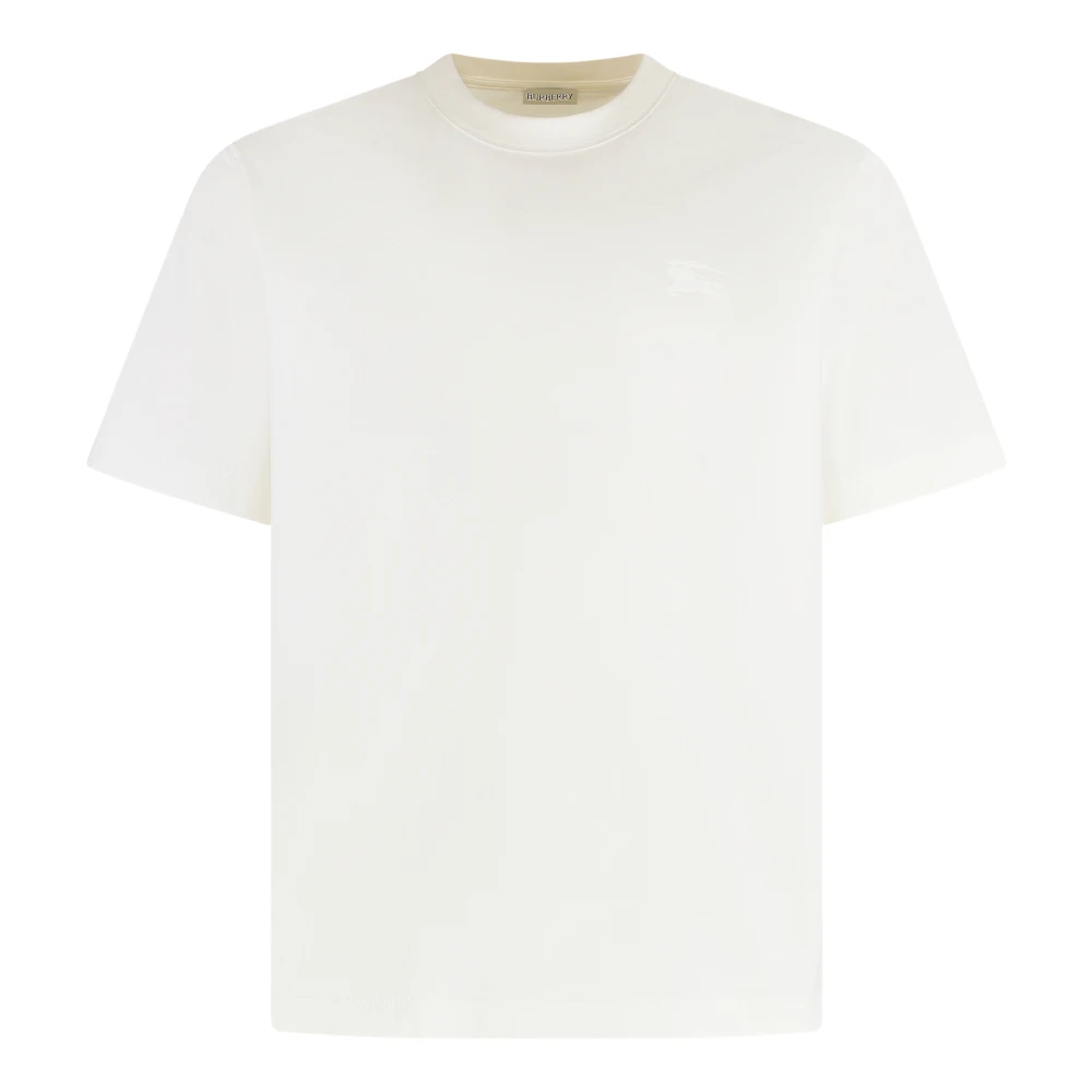 Burberry Men's White T-Shirts, L, Cotton Crew-Neck T-Shirt