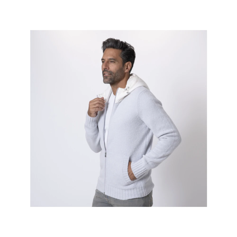 Gran Sasso Grijze Hoodie met Rits White Heren