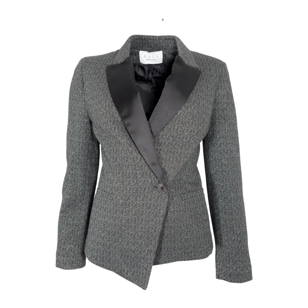 Kaos Mujer Negro Chaqueta Lurex Doble Botonadura